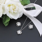 Love Knot Necklace & Earring Set, Partner in Crime Gift, Romantic Jewelry, Love Knot Jewelry Set, Anniversary Jewelry for Her