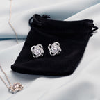 Love Knot Necklace & Earring Set, Partner in Crime Gift, Romantic Jewelry, Love Knot Jewelry Set, Anniversary Jewelry for Her