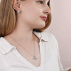 Love Knot Necklace & Earring Set, Partner in Crime Gift, Romantic Jewelry, Love Knot Jewelry Set, Anniversary Jewelry for Her