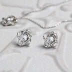 Love Knot Necklace & Earring Set, Partner in Crime Gift, Romantic Jewelry, Love Knot Jewelry Set, Anniversary Jewelry for Her