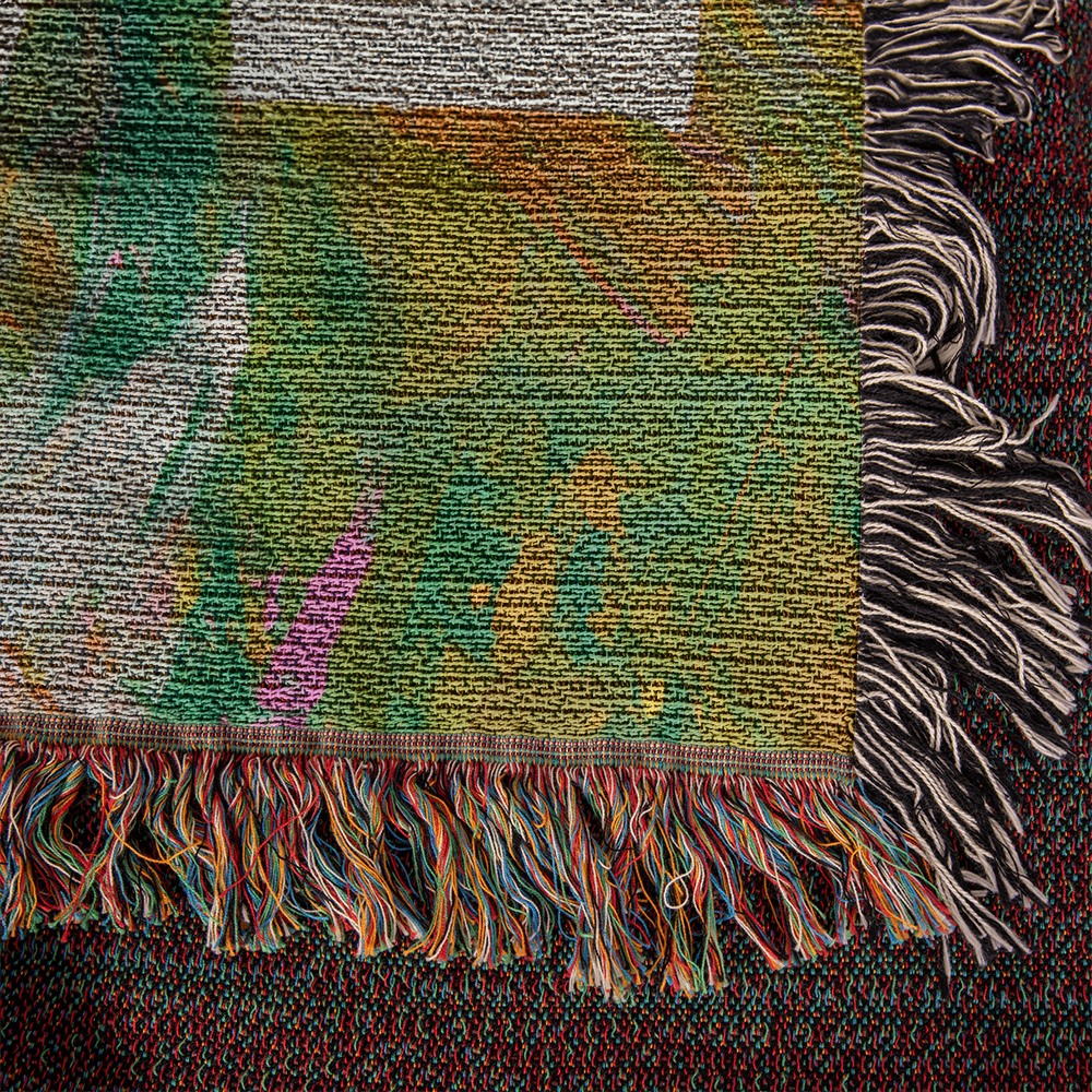 Love Abstract Woven Blanket, New Home Decor Gift, Anniversary & Housewarming Throw, Modern Artistic Blanket for Couples