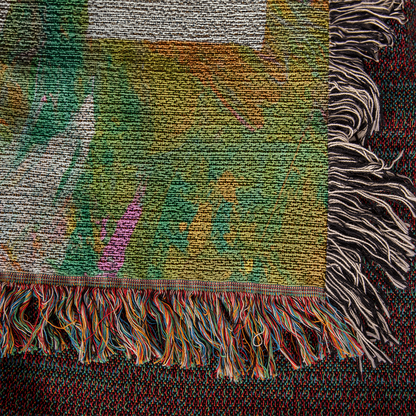 Love Abstract Woven Blanket, New Home Decor Gift, Anniversary & Housewarming Throw, Modern Artistic Blanket for Couples