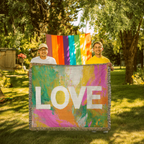 Love Abstract Woven Blanket, New Home Decor Gift, Anniversary & Housewarming Throw, Modern Artistic Blanket for Couples