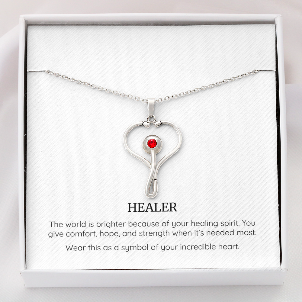 Healer Stethoscope Necklace, Nurse Gift, Doctor Jewellery, Medical Professional Gift, Women's Healthcare Necklace, Stethoscope Pendant