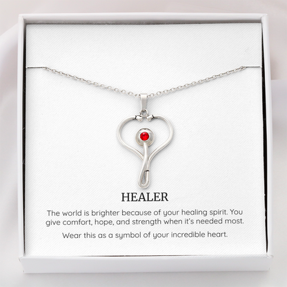 Healer Stethoscope Necklace, Nurse Gift, Doctor Jewellery, Medical Professional Gift, Women's Healthcare Necklace, Stethoscope Pendant