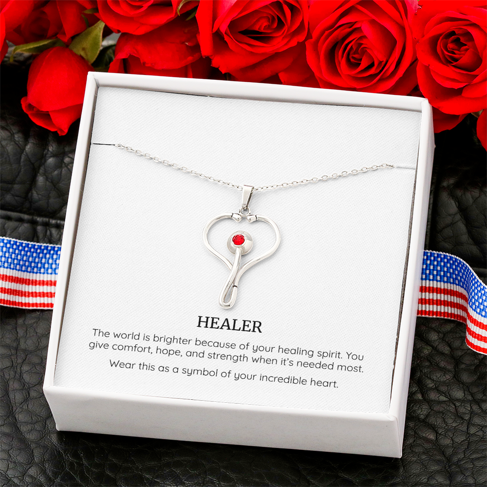 Healer Stethoscope Necklace, Nurse Gift, Doctor Jewellery, Medical Professional Gift, Women's Healthcare Necklace, Stethoscope Pendant
