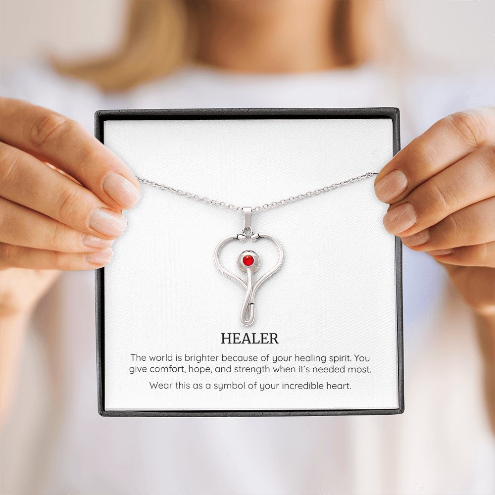 Healer Stethoscope Necklace, Nurse Gift, Doctor Jewellery, Medical Professional Gift, Women's Healthcare Necklace, Stethoscope Pendant
