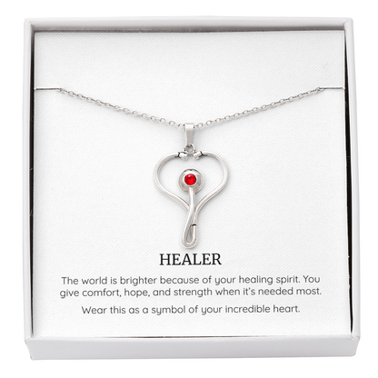 Healer Stethoscope Necklace, Nurse Gift, Doctor Jewellery, Medical Professional Gift, Women's Healthcare Necklace, Stethoscope Pendant