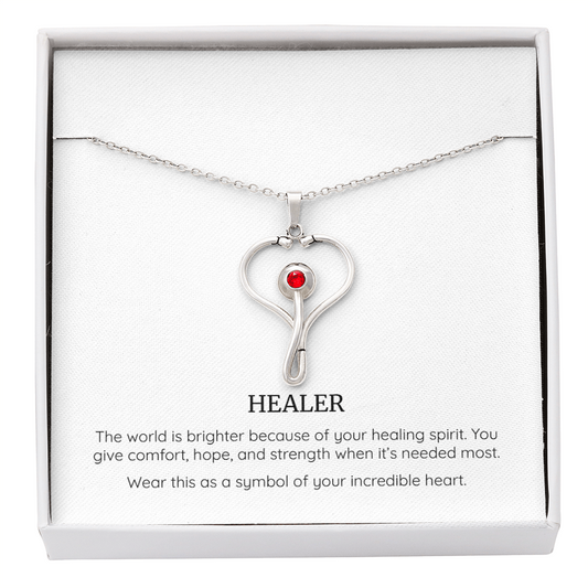 Healer Stethoscope Necklace, Nurse Gift, Doctor Jewellery, Medical Professional Gift, Women's Healthcare Necklace, Stethoscope Pendant
