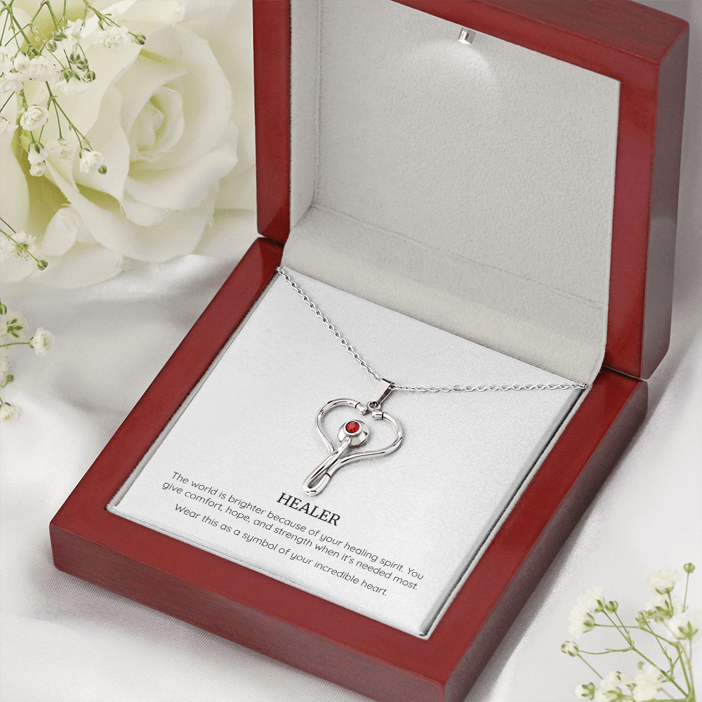 Healer Stethoscope Necklace, Nurse Gift, Doctor Jewellery, Medical Professional Gift, Women's Healthcare Necklace, Stethoscope Pendant