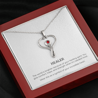 Healer Stethoscope Necklace, Nurse Gift, Doctor Jewellery, Medical Professional Gift, Women's Healthcare Necklace, Stethoscope Pendant