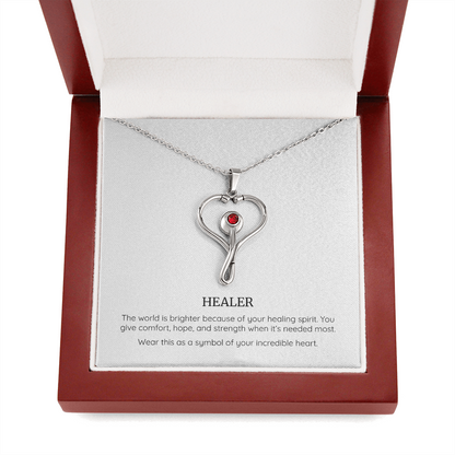 Healer Stethoscope Necklace, Nurse Gift, Doctor Jewellery, Medical Professional Gift, Women's Healthcare Necklace, Stethoscope Pendant